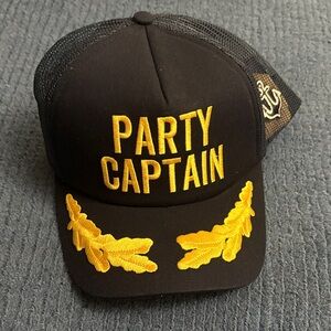 Black and Yellow Party Captain Hat